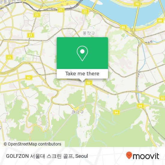 GOLFZON 서울대 스크린 골프 map