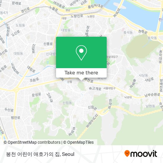 봉천 어린이 애호가의 집 map