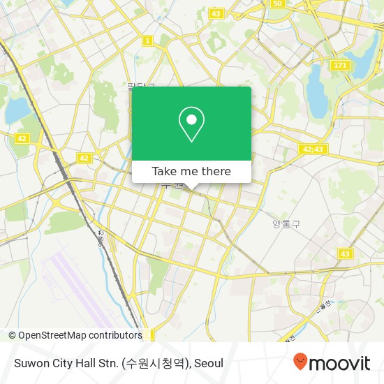 Suwon City Hall Stn. (수원시청역) map