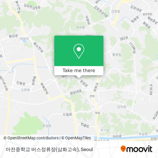 마전중학교 버스정류장(삼화고속) map