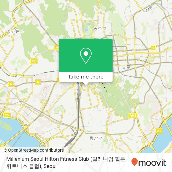 Millenium Seoul Hilton Fitness Club (밀레니엄 힐튼 휘트니스 클럽) map