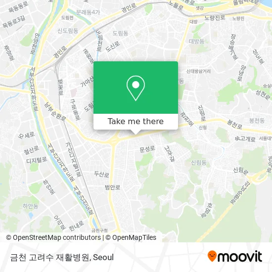 금천 고려수 재활병원 map