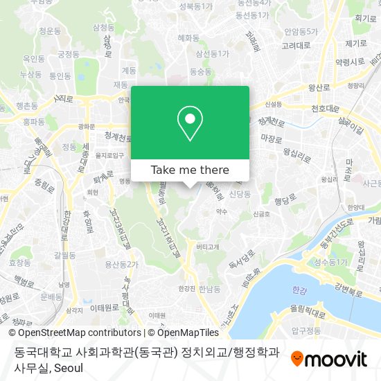 동국대학교 사회과학관(동국관) 정치외교/행정학과사무실 map