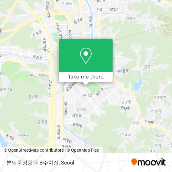 분당중앙공원 B주차장 map