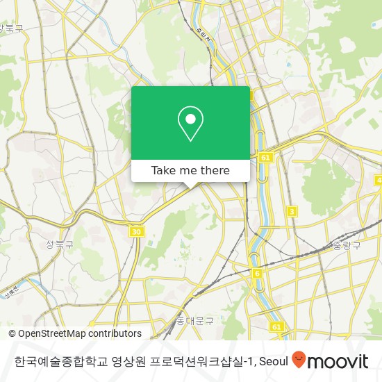 한국예술종합학교 영상원 프로덕션워크샵실-1 map