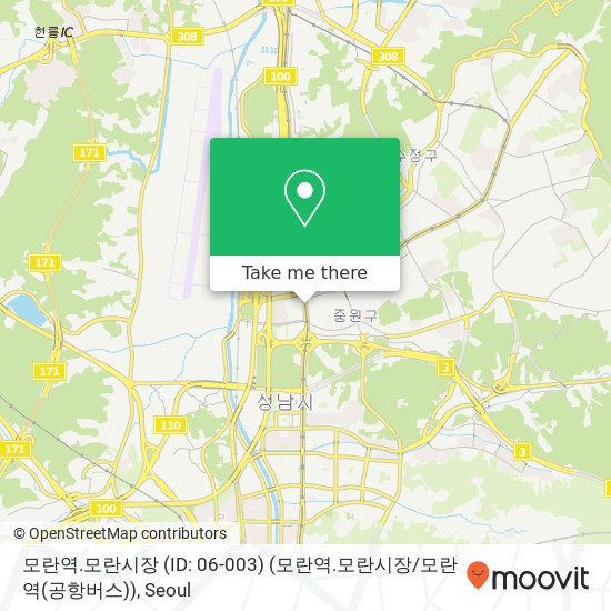 모란역.모란시장 (ID: 06-003) (모란역.모란시장 / 모란역(공항버스)) map