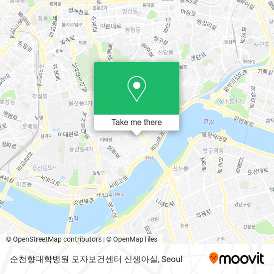 순천향대학병원 모자보건센터 신생아실 map