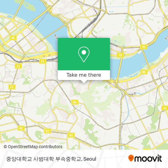 중앙대학교 사범대학 부속중학교 map