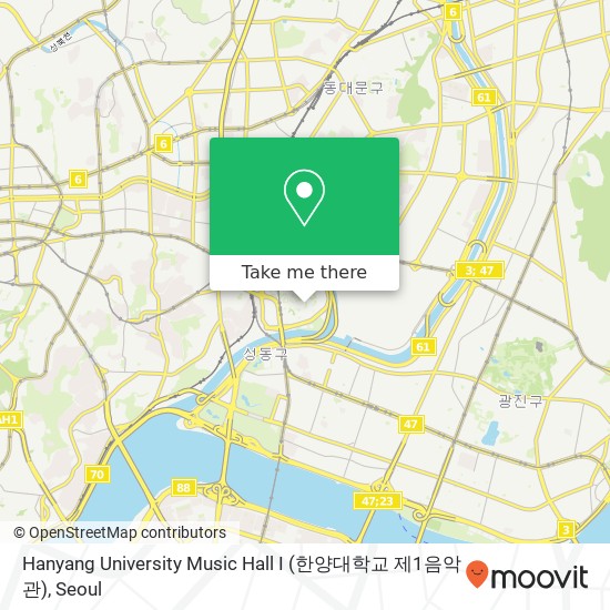 Hanyang University Music Hall I (한양대학교 제1음악관) map
