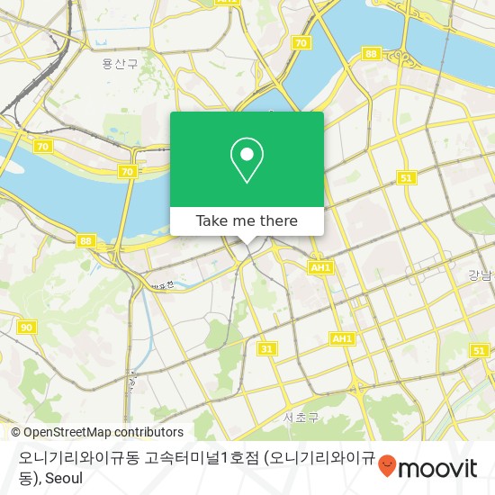 오니기리와이규동 고속터미널1호점 map