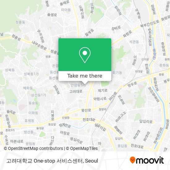 고려대학교 One-stop 서비스센터 map