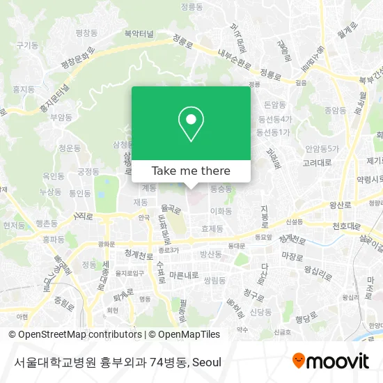 서울대학교병원 흉부외과 74병동 map