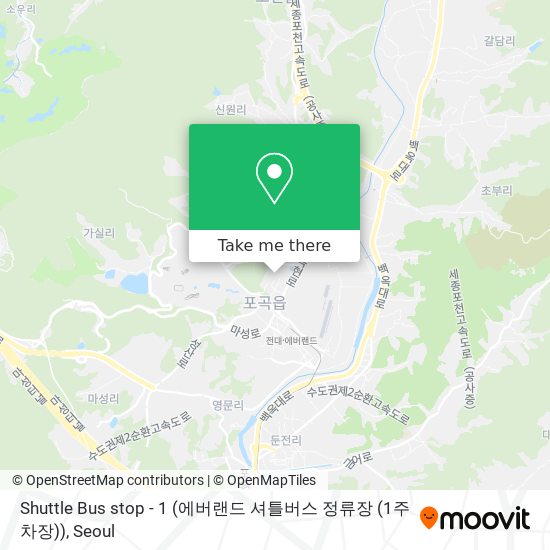 Shuttle Bus stop - 1 (에버랜드 셔틀버스 정류장 (1주차장)) map