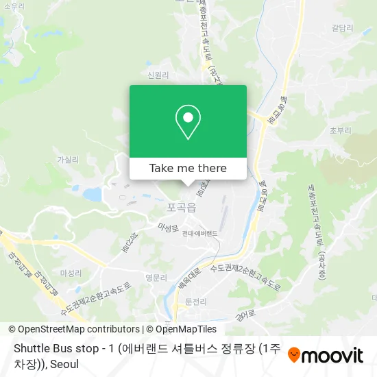 Shuttle Bus stop - 1 (에버랜드 셔틀버스 정류장 (1주차장)) map