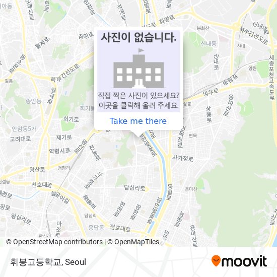 휘봉고등학교 map