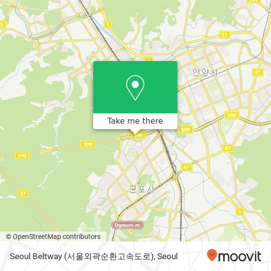 Seoul Beltway (서울외곽순환고속도로) map