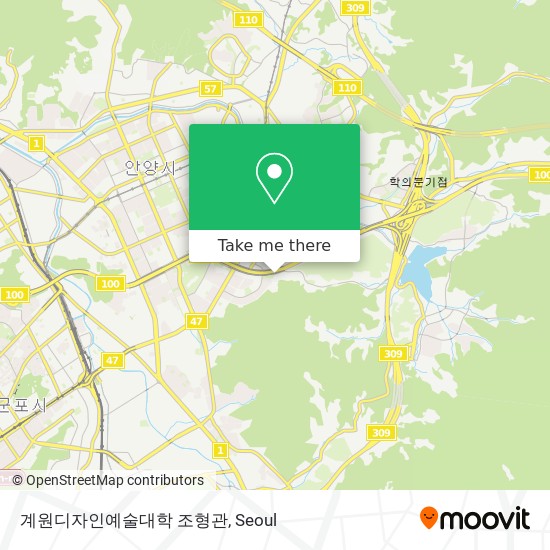 계원디자인예술대학 조형관 map