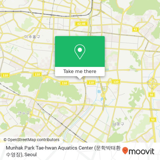 Munhak Park Tae-hwan Aquatics Center (문학박태환수영장) map