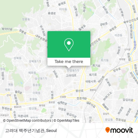 고려대 백주년기념관 map