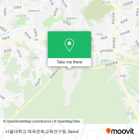 서울대학교 체육문화교육연구동 map