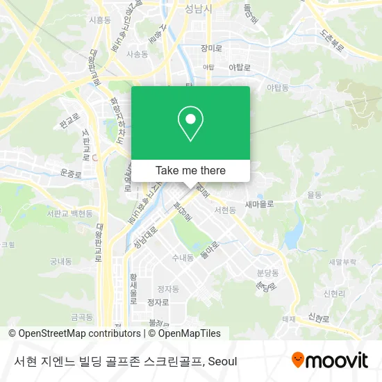 서현 지엔느 빌딩 골프존 스크린골프 map