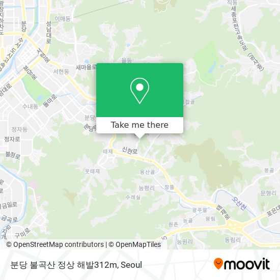 분당 불곡산 정상 해발312m map