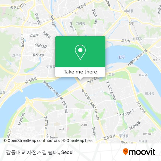 강동대교 자전거길 쉼터. map