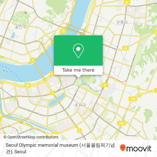 Seoul Olympic memorial museum (서울올림픽기념관) map