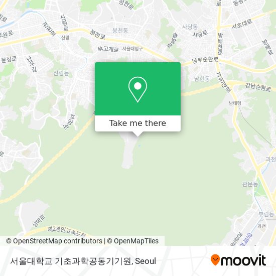 서울대학교 기초과학공동기기원 map