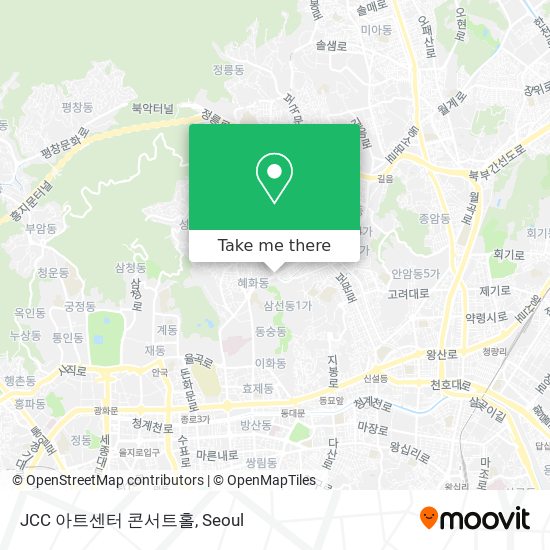 JCC 아트센터 콘서트홀 map