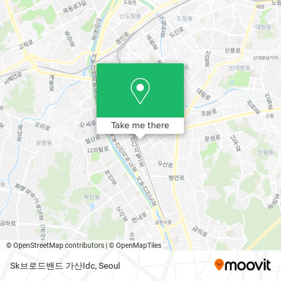 Sk브로드밴드 가산Idc map