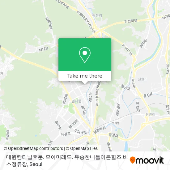 대원칸타빌후문. 모아미래도. 유승한내들이든힐즈 버스정류장 map