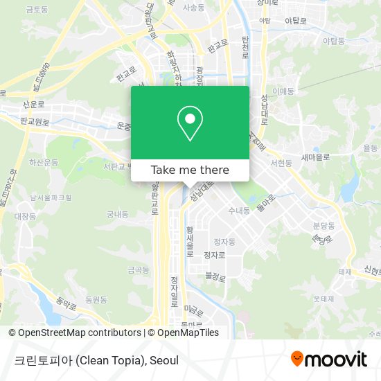 如何坐地铁 或 公交去성남시, 경기도的크린토피아 (Clean Topia)