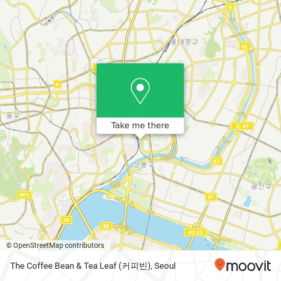 The Coffee Bean & Tea Leaf (커피빈) map