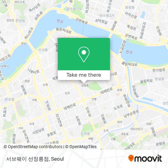 서브웨이 선정릉점 map