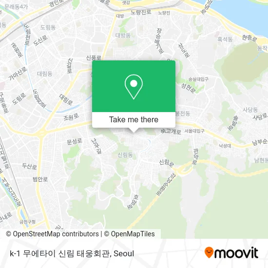 k-1 무에타이 신림 태웅회관 map