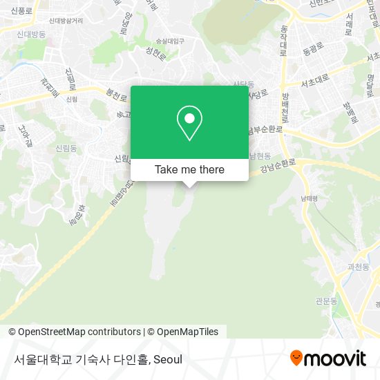 서울대학교 기숙사 다인홀 map