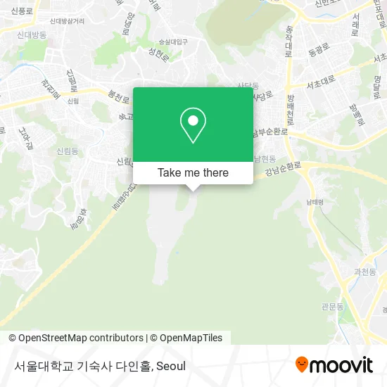 서울대학교 기숙사 다인홀 map