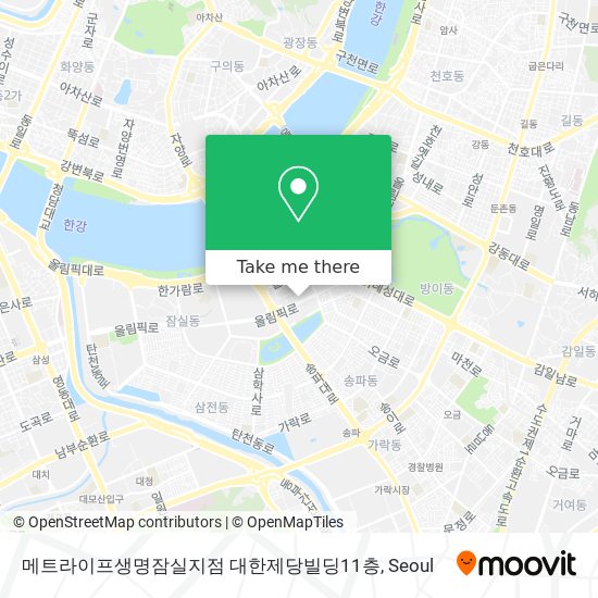메트라이프생명잠실지점 대한제당빌딩11층 map
