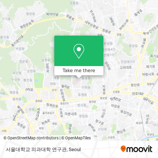 서울대학교 의과대학 연구관 map