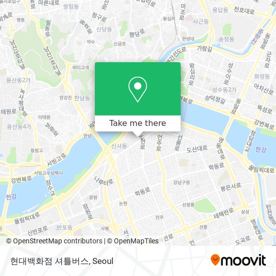 현대백화점 셔틀버스 map