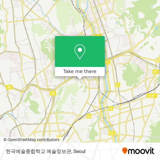 한국예술종합학교 예술정보관 map
