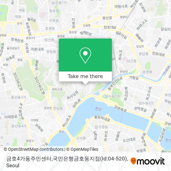 금호4가동주민센터,국민은행금호동지점(Id:04-520) map