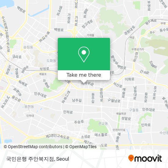 국민은행 주안북지점 map