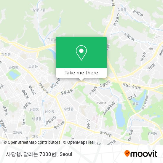 사당행, 달리는 7000번! map