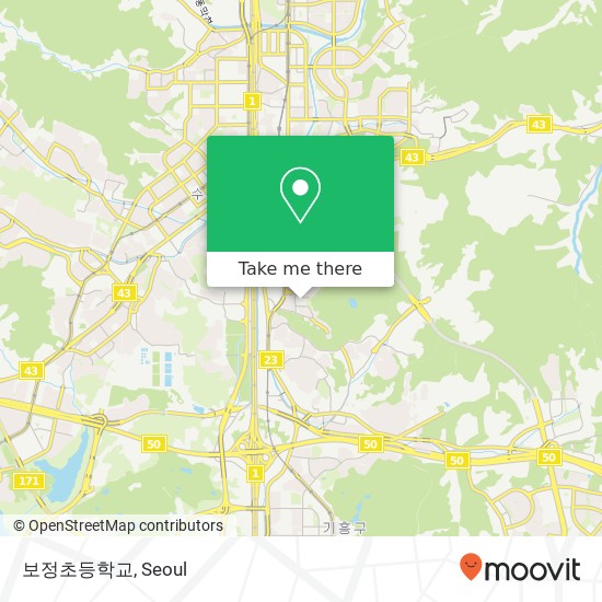 보정초등학교 map