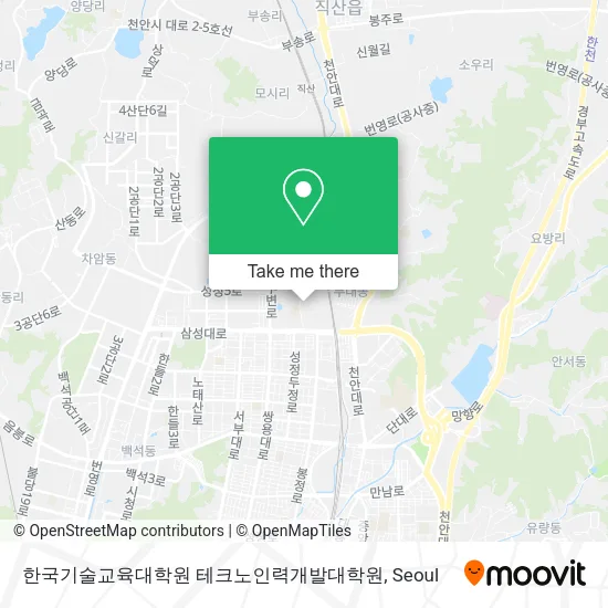 한국기술교육대학원 테크노인력개발대학원 map
