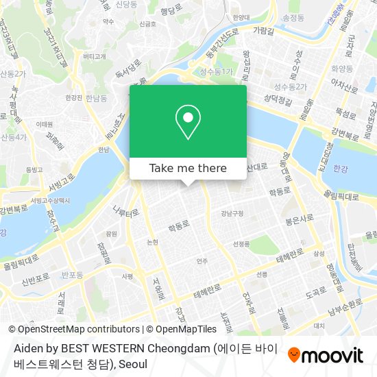 Aiden by BEST WESTERN Cheongdam (에이든 바이 베스트웨스턴 청담) map