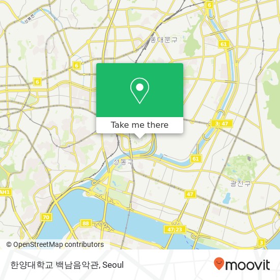 한양대학교 백남음악관 map