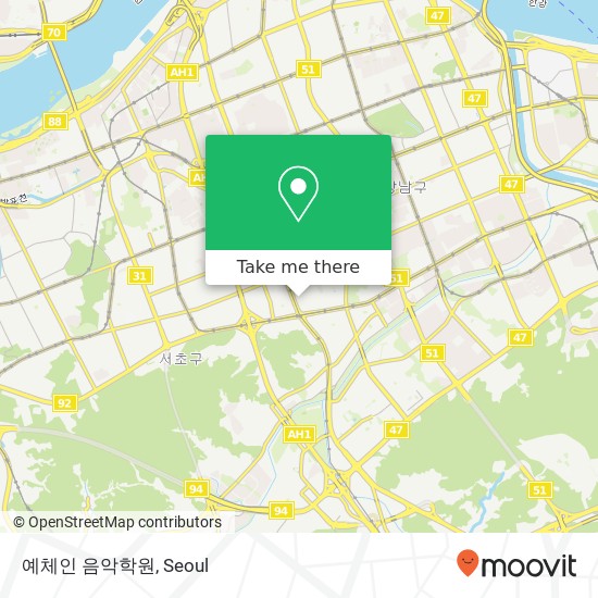 예체인 음악학원 map
